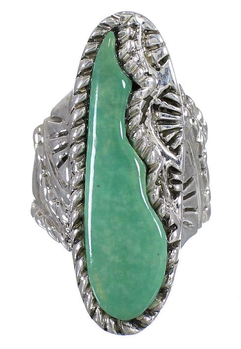 Southwestern Authentic Sterling Silver Turquoise Jewelry Ring Size 6-1/4 QX74931